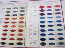 Kas-Kas kotiväri-Hemfärg - Värikartta / Färgkarta, värit sommitellut tekstiilitaiteilija Elsa Kallio