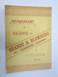 Brandt &amp; Blomberg, Turku - Helsinki - Oulu, Hintaluettelo suksista ja suksitarpeista 1896; Ylitornion, Haapaveden ja Kajaanin suksimallit, sis. artikkelin Oulusta...