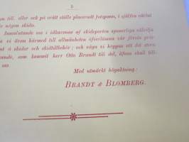 Brandt &amp; Blomberg, Turku - Helsinki - Oulu, Hintaluettelo suksista ja suksitarpeista 1896; Ylitornion, Haapaveden ja Kajaanin suksimallit, sis. artikkelin Oulusta...