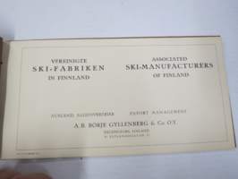 Skis &quot;Made in Finland&quot; - A.B. Börje Gyllenberg &amp; Co O.Y. - Associated Ski-Manufacturers of Finland - Vereignite Ski-Fabriken in Finnland -tuotetietoa ja luettelo