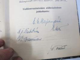VAltionrautatiet - VR - Eläkekirja nr 10 220, entinen asemapäällikkö Terho Henrik Nikander, 24.11.1944