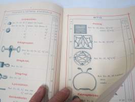 Illustrerad Priskurant öfver Gjutgods af Smidjesjern &amp; Stål s.k. MITIS från Faustman &amp; Östberg (Carlsvik, Stockholm), 1885 -hintaluettelo erilaisille takeille ym.