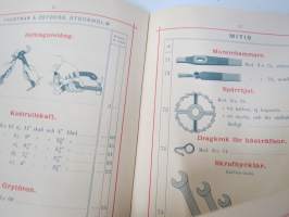 Illustrerad Priskurant öfver Gjutgods af Smidjesjern &amp; Stål s.k. MITIS från Faustman &amp; Östberg (Carlsvik, Stockholm), 1885 -hintaluettelo erilaisille takeille ym.