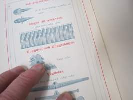 Illustrerad Priskurant öfver Gjutgods af Smidjesjern &amp; Stål s.k. MITIS från Faustman &amp; Östberg (Carlsvik, Stockholm), 1885 -hintaluettelo erilaisille takeille ym.