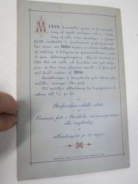 Illustrerad Priskurant öfver Gjutgods af Smidjesjern &amp; Stål s.k. MITIS från Faustman &amp; Östberg (Carlsvik, Stockholm), 1885 -hintaluettelo erilaisille takeille ym.