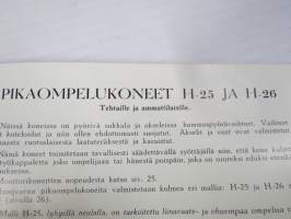 Husqvarna ompelukoneita 1936 -tuoteluettelo