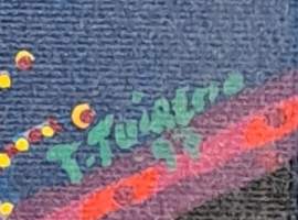 Terttu Tuiremo &quot;Sieltä jostain&quot;   akryyli sign -97 kehystetty 32x32 cm