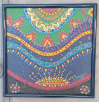 Terttu Tuiremo &quot;Sieltä jostain&quot;   akryyli sign -97 kehystetty 32x32 cm