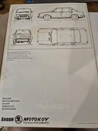 SKODA S 105 / S JA 105 /L MYYNTIESITE. ENGLANTI