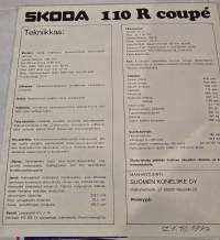 SKODA  110 R coupe 1972 MYYNTIESITE.