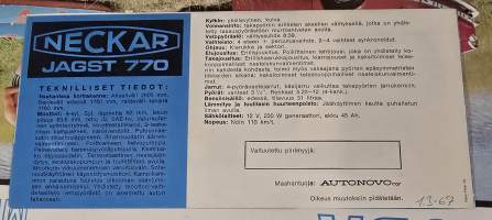 NECKAR JAGST 770 1967 myyntiesite.