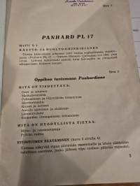 PANHARD  PL 17 1960 Käyttö- ja huolto-ohjekirjanen.