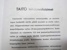 Taito Oy Tehdasvalaisimia (luettelo nr 14) 1936 - PH-Valaistuskalusteita 1929, kääntökirja jossa 2 teosta -näköispainos