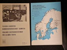Yleisen liikenteen rannikkoradioasemat Suomessa. Finlands kustradiostationer för allmän trafik. Lokakuu 1979 oktober. Liite Yleisen liikenteen VHF-radiopuhelinasemat