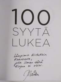 100 syytä lukea (signeerattu, tekijän omiste)