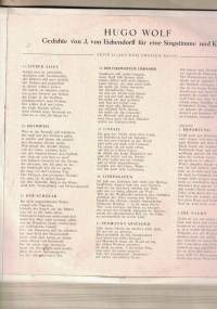 Eichendorff - Lieder LP 10&quot; (Hugo Wolf)