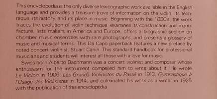 An Encyclopedia of the Violin.  ( Soittimet, viulu, alansa klassikko, musiikkitiede )
