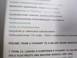 Patapruukista nosturitehtaaksi 110 vuotta J.E. Laakso, Salon Mekanillinen tehdas, Salon Sähkö- ja Konetehdas Oy, Fiskars Salon Konepaja ja Loglift Oy historiaa