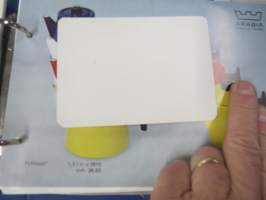 Arabia Wärtsilä -tuoteluettelo mm. emaliset kahvipannut, astiat, käyttö- ja taidelasiesineet suunnittelija, -malli- ja mittatietoineen, 1970-luvun alku