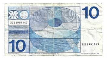 Hollanti Alankomaat 10 Gulden 1968  seteli