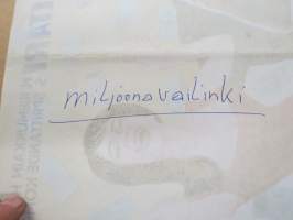 Miljoonavaillinki -elokuvajuliste, käsikirjoitus Mika Waltari, ohjaus Toivo Särkkä, osissa Helge Herala, Ansa Ikonen, Liana Kaarina, Jussi Jurkka, Pirkko Mannola