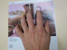 Arabia Ruska S design -myyntiesite malli- ja mittatietoineen