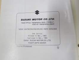 Suzuki GSX750ES (GR72A), GSX750ESD / GSX750ESE / GSX750EFE / GSX750EE parts catalogue -varaosaluettelo