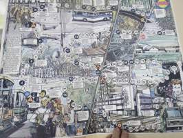 Skolelevens Buss-Spel - Mennään Bussilla - Linja-Autoliitto / Matkahuolto lautapeli, ruotsinkielinen