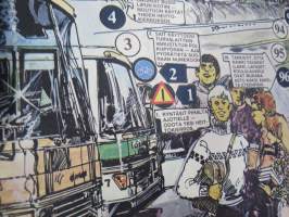 Koululaisen linja-autopeli - Mennään Bussilla - Linja-Autoliitto / Matkahuolto lautapeli