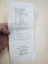 Ravintola Kaisaniemi, 26.10.1970 -kuitti