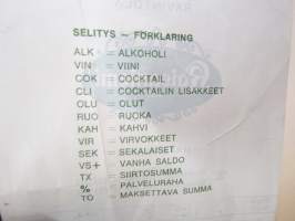 Ravintola Kaisaniemi, 26.10.1970 -kuitti