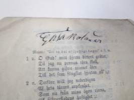 Minnessång om Ångfartyget "Österbottens" hemska brand, utanför Räfsö redd den 20 Augusti 1874 -arkkiveisu, höyrylaiva Österbottenin tuhoisa palo Reposaaren redillä