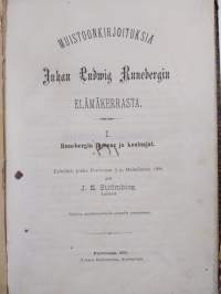 Muistoonkirjoituksia Johan Ludwig Runebergin elämäkerrasta 1 : Runebergin lapsuus ja kouluajat