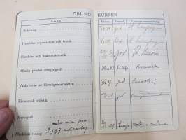 Svenska Handelshögskolani Helsingfors Studiebok för Studeranden Brita Heinrichs, matrikelnummer 725, 1937 -opintokirja