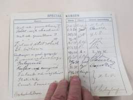 Svenska Handelshögskolani Helsingfors Studiebok för Studeranden Brita Heinrichs, matrikelnummer 725, 1937 -opintokirja