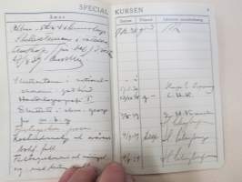 Svenska Handelshögskolani Helsingfors Studiebok för Studeranden Brita Heinrichs, matrikelnummer 725, 1937 -opintokirja
