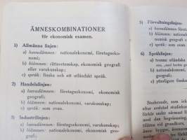Svenska Handelshögskolani Helsingfors Studiebok för Studeranden Brita Heinrichs, matrikelnummer 725, 1937 -opintokirja