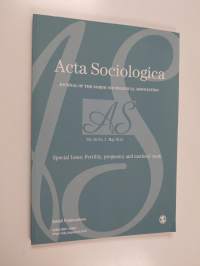 Acta Sociologica : Journal of the Nordic Sociological Association : Vol. 56 No 2 : Special Issue : Fertility, pregnancy and mother's work