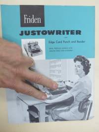 Friiden Justowriter - Edge Card Punch and Reader -myyntiesite, kirjoituskone / reikäkorttitaltiointi / kopiointikone
