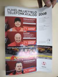 Helsinki (Helsingin seutu) 2008 Puhelinluettelo Fonecta - yksityisnumerot ja keltaiset sivut (2 eri nidettä) Telefonkatalog för Helsingforsregionen