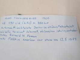 FHRA American Car Show 12.5.1979 Ford Thunderbird om. Bernard W. Ekman - amerikkalaisten autojen harrastuksen alkuaikoja Suomessa -valokuva