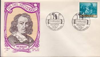 FDC - Espanja - Postimerkin päivä 1960 (24.3.). Taidemaalari Murillo (1618-1682). ALFIL