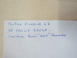 Pontiac Firebird 1967, om. Harri Haranko, autonäyttely - amerikkalaisten autojen harrastuksen alkuaikoja Suomessa -valokuva