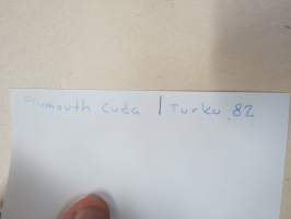 Plymouth Barracuda Turun näyttely 1982 - amerikkalaisten autojen harrastuksen alkuaikoja Suomessa -valokuva