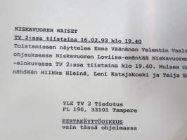 Niskavuoren naiset, elokuvan / dokumentin / sarjan promootiokuva / lehdistömateriaalia, YLE -valokuva