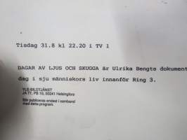 Dagar av ljus och skugga, elokuvan / dokumentin / sarjan promootiokuva / lehdistömateriaalia, YLE -valokuva