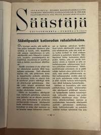Säästäjä 1949 nr 4 -säästöpankkien asiakaslehti, artikkeleita, sarjakuvia yms.