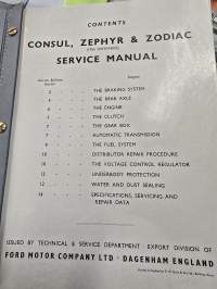 Consul, zephyr &amp; zodiac service manual  1956