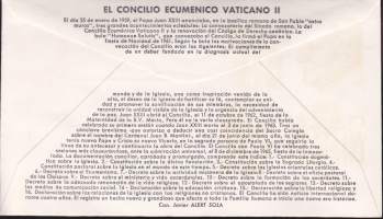 FDC – Espanja 1965 – Clausura del Concilio Ecuménico Vaticano II – ALFIL – 29.12.1965 – Primer día de circulación.