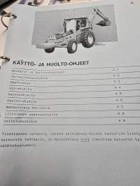 Vammas Major kaivurin varaosa-, käyttö- ja huoltoohjeet.